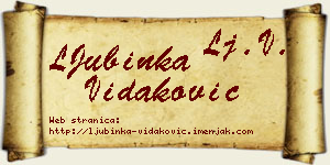 LJubinka Vidaković vizit kartica